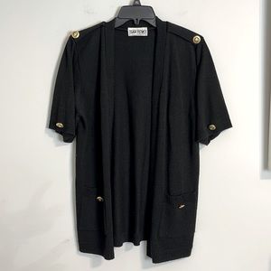 San Remo by Laura knits black short Sleeve vintage cardigan
